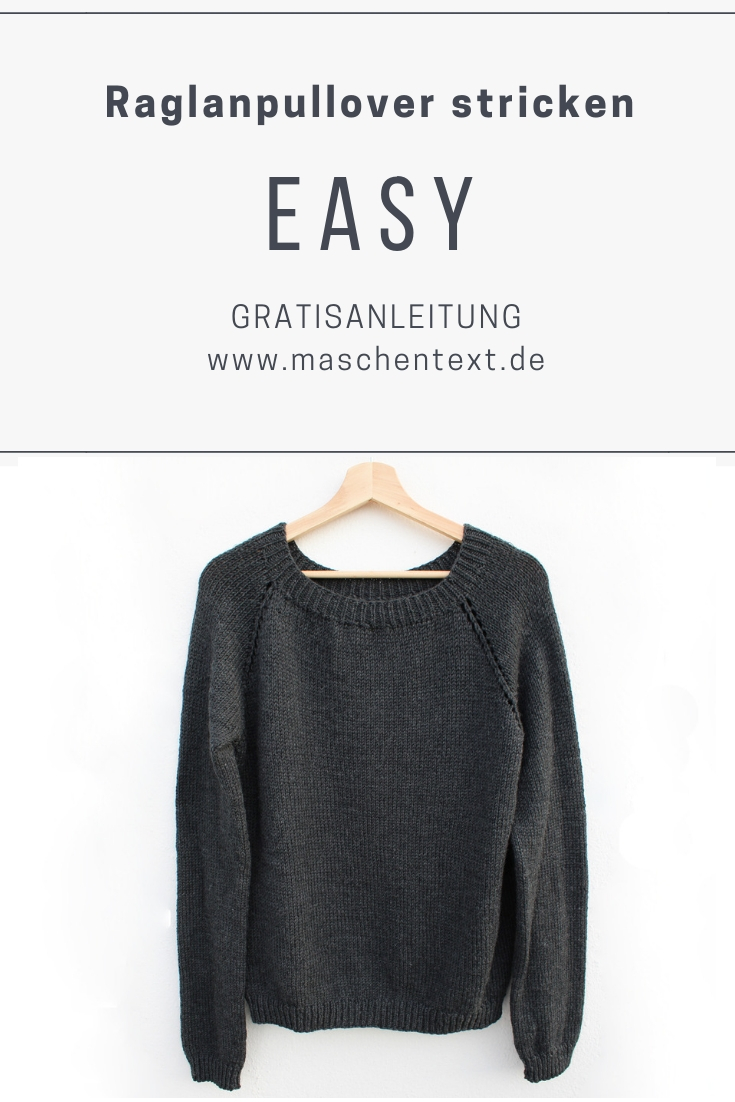 Strickanleitung Easy Raglanpulli Maschentext De